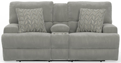 Renaldo - Power Console Loveseat With Zero Gravity Recline - Stone