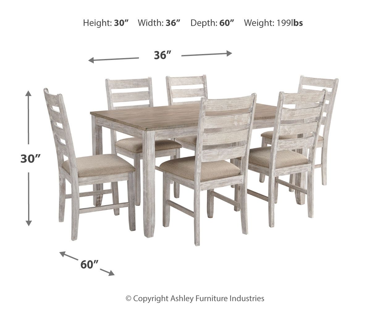 Skempton - Dining Room Table Set (Set of 7) - White