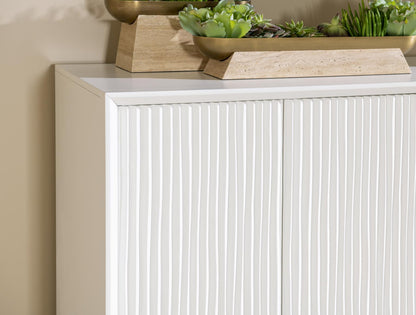 Melrose - Credenza - Cloud White And Desert Oak