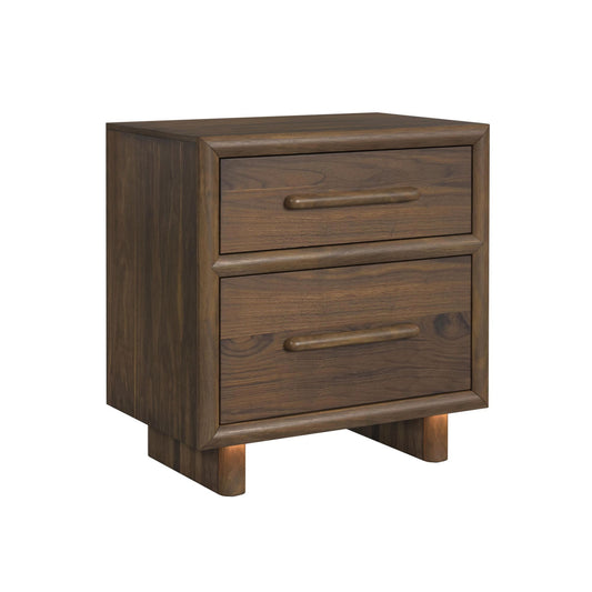 Brisbane Nightstand with USBC and LED in Brown