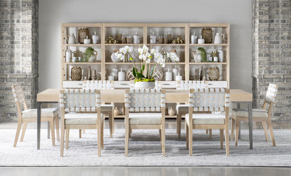 Biscayne - Complete Leg Table With One Leaf - Malabar With Alabaster Fronts