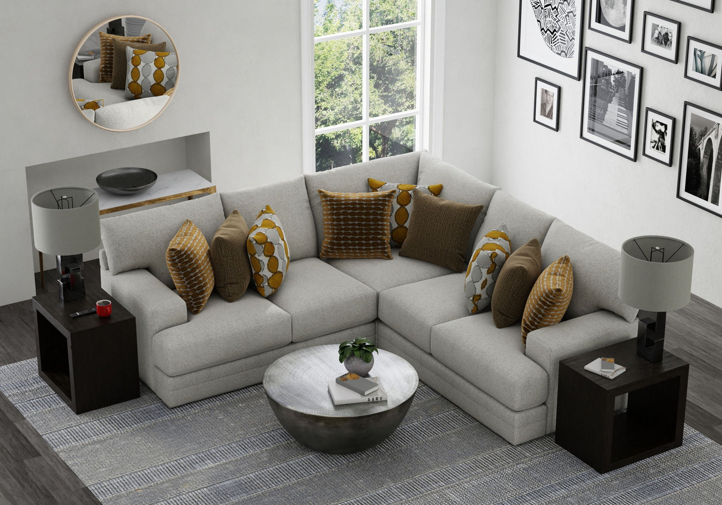 Tori - Sectional With Comfort Coil Seating And Accent Pillows Included