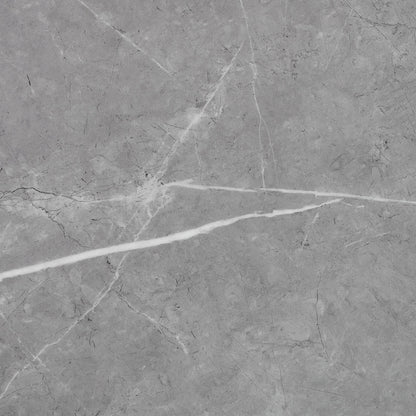 Ambridge - 5 Piece Round Counter Set With Faux Marble Top - Brushed Gray