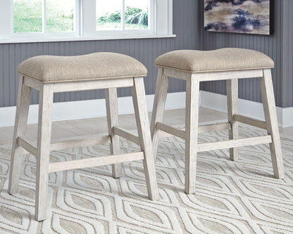 Skempton - Upholstered Stool (Set of 2) - White