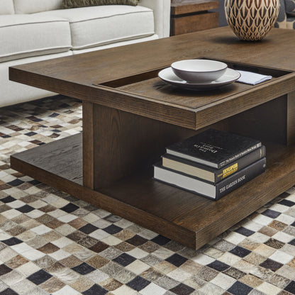 Athens - Rectangular Coffee Table With Casters - Chocolate Brown