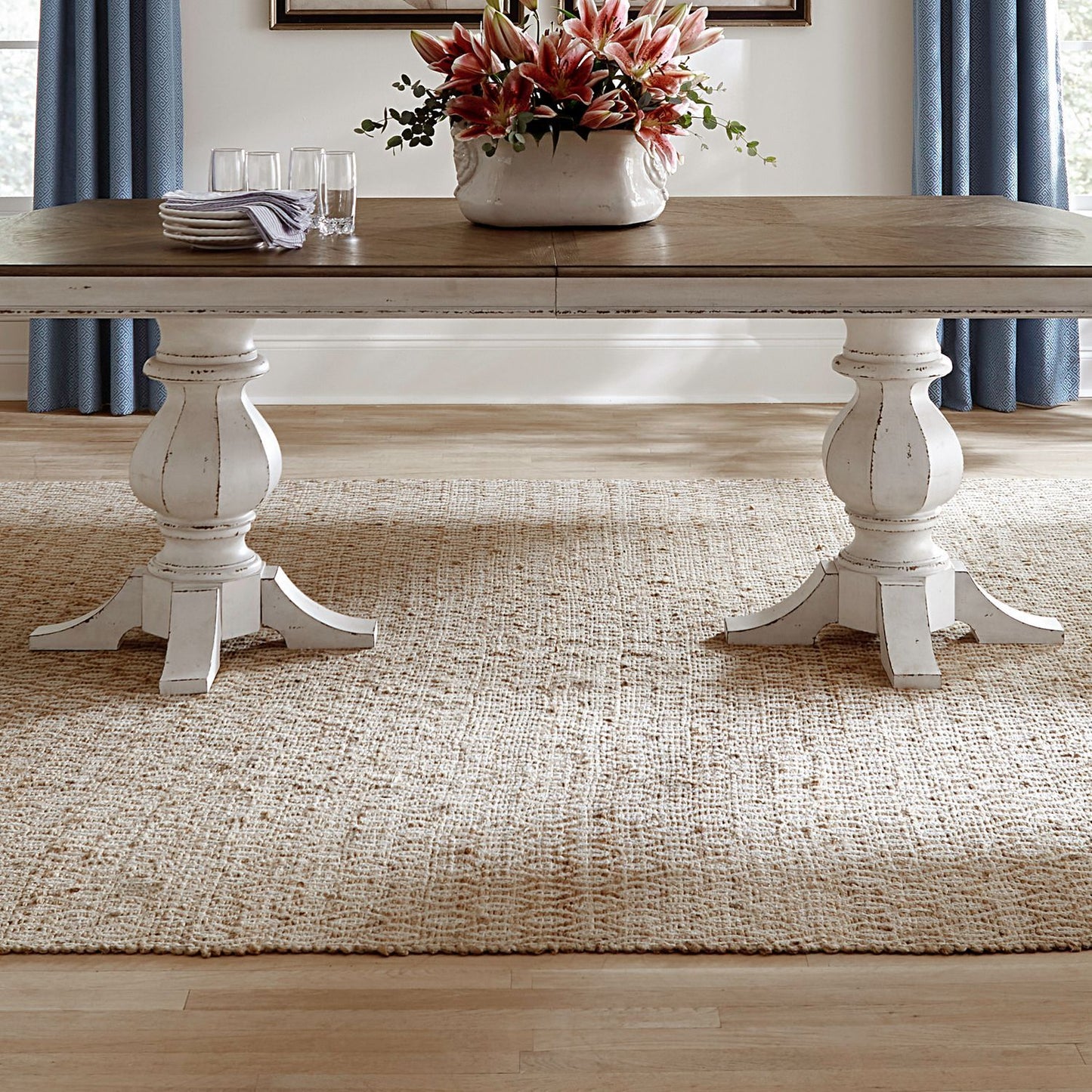 Magnolia Manor - Double Pedestal Table Base - White