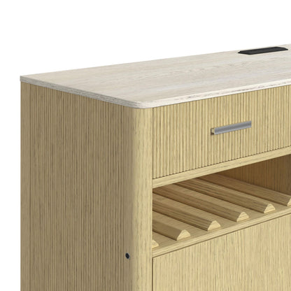 Cambrie - Buffet With LED And Power - Off-White And Natural