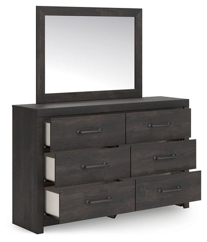 Hollivern - Dresser And Mirror - Dark Gray