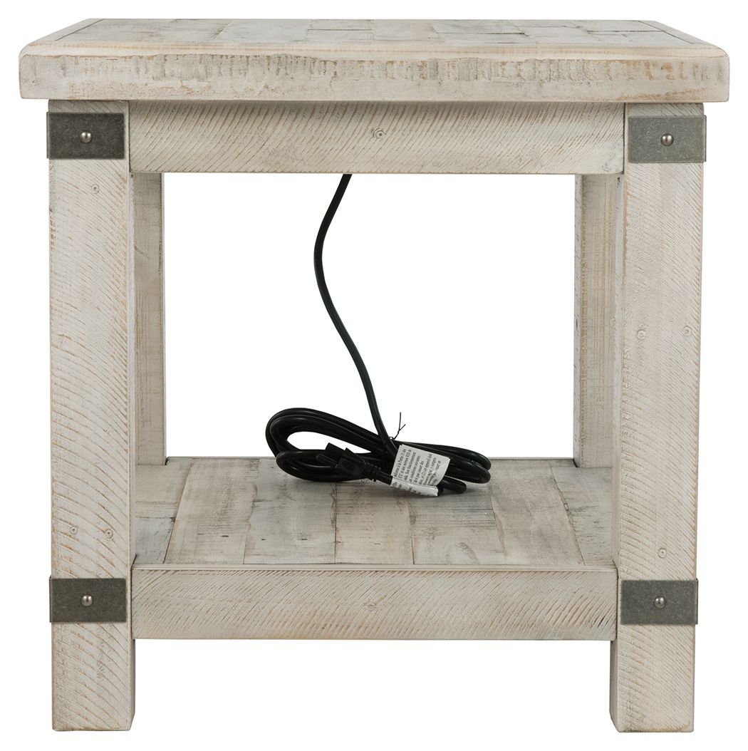 Carynhurst - Rectangular End Table - White Wash Gray