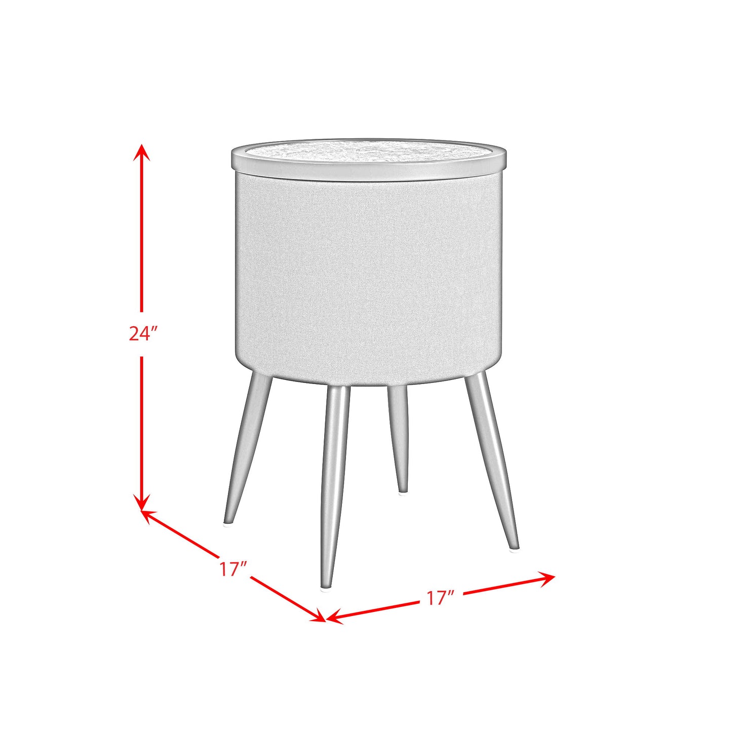 Halo - Round Smart End Table - Black