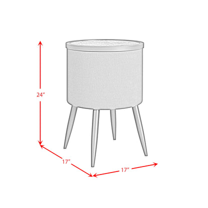 Halo - Round Smart End Table - Black