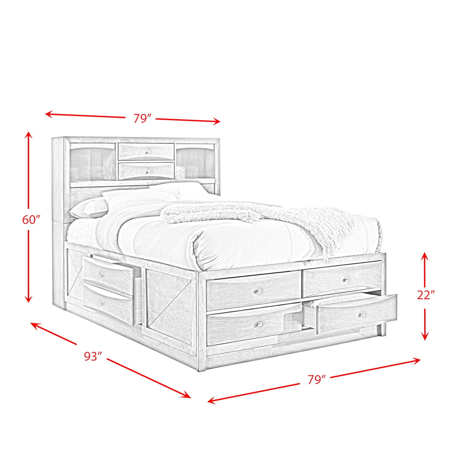 Emily - Storage Bed - Weathered Gray