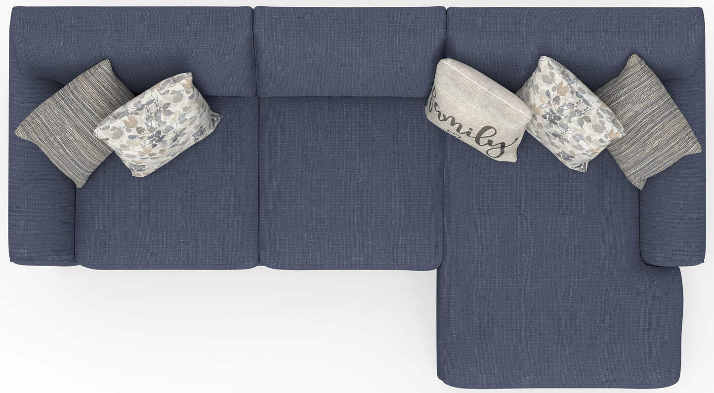 Cape May - Sofa Chaise With Comfort Coil Seating And 5 Accent Pillows Included