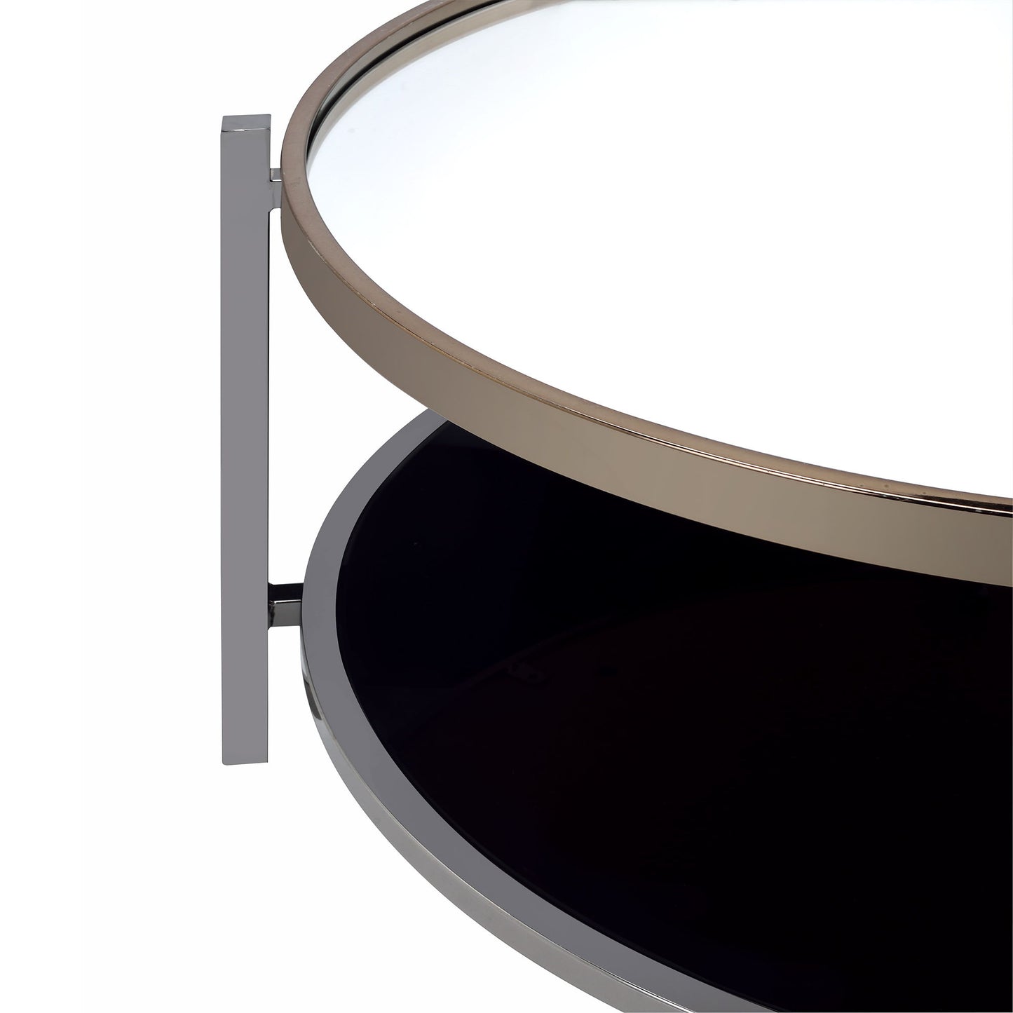 Edith - Round Coffee Table - Dark Nickel