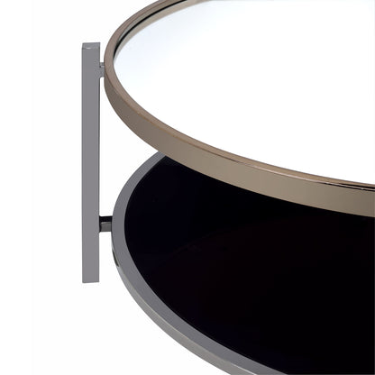 Edith - Round Coffee Table - Dark Nickel