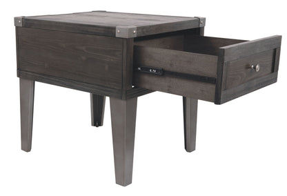 Todoe - Rectangular End Table - Dark Gray