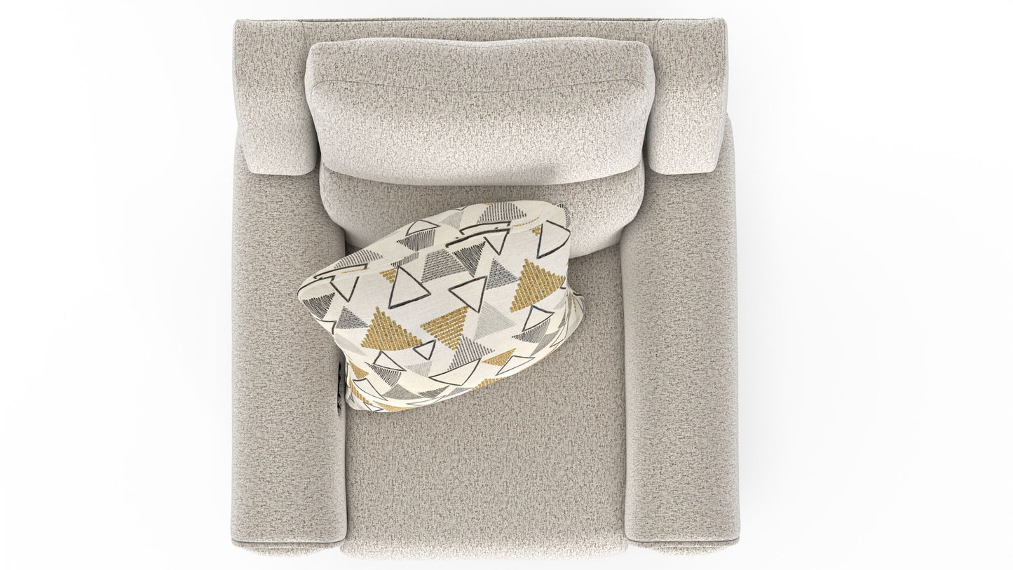 Micah - Power Headrest Power Deep Seat Lay Flat Recliner - Oatmeal