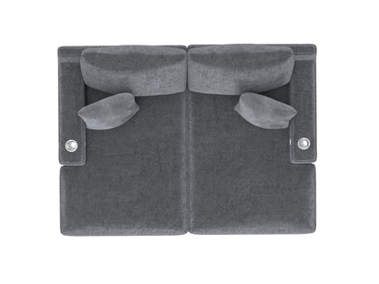 Cozy - LSF Chaise With USB - Gunmetal