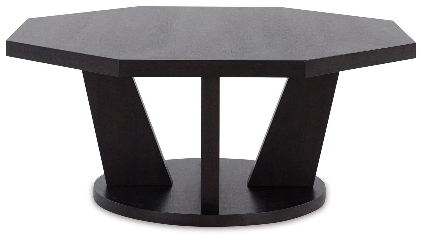 Chasinfield - Octagon Coffee Table - Dark Brown