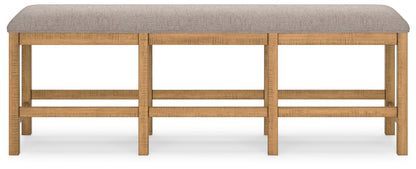 Havonplane - XL Counter Height Upholstered Dining Bench - Brown