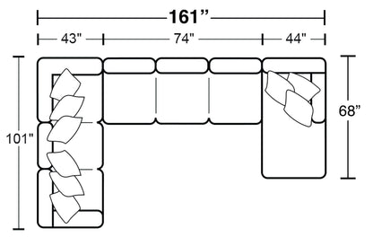 Glacier - Sectional With Included Accent Pillows