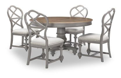 Kingston - X Back Side Chair (Set of 2) - Sandalwood Brown / Tweed Gray