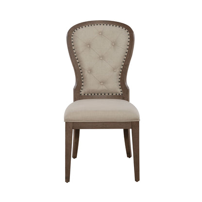 Americana Farmhouse - Upholstered Tufted Back Side Chair