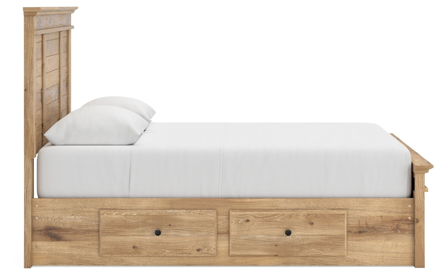 Makidern - Panel Storage Bed With Under Bed Storage Unit And Storage Footboard