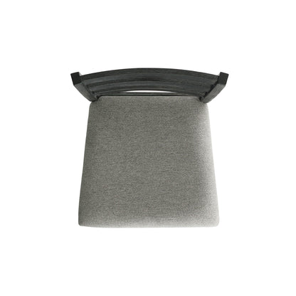 Martin - Counter Side Chair With Gray Fabric (Set of 2) - Black Finish