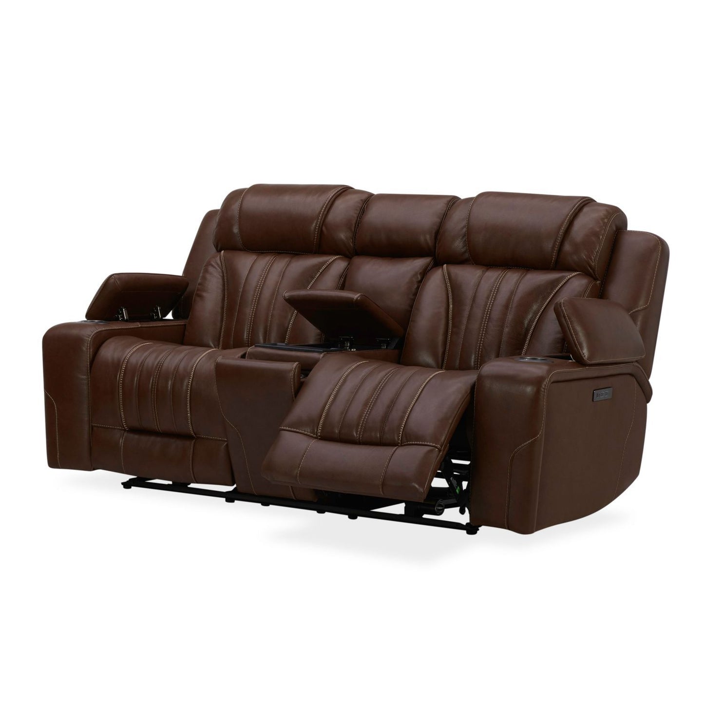 Caswell - Loveseat With Console P2 & ZG - Brown