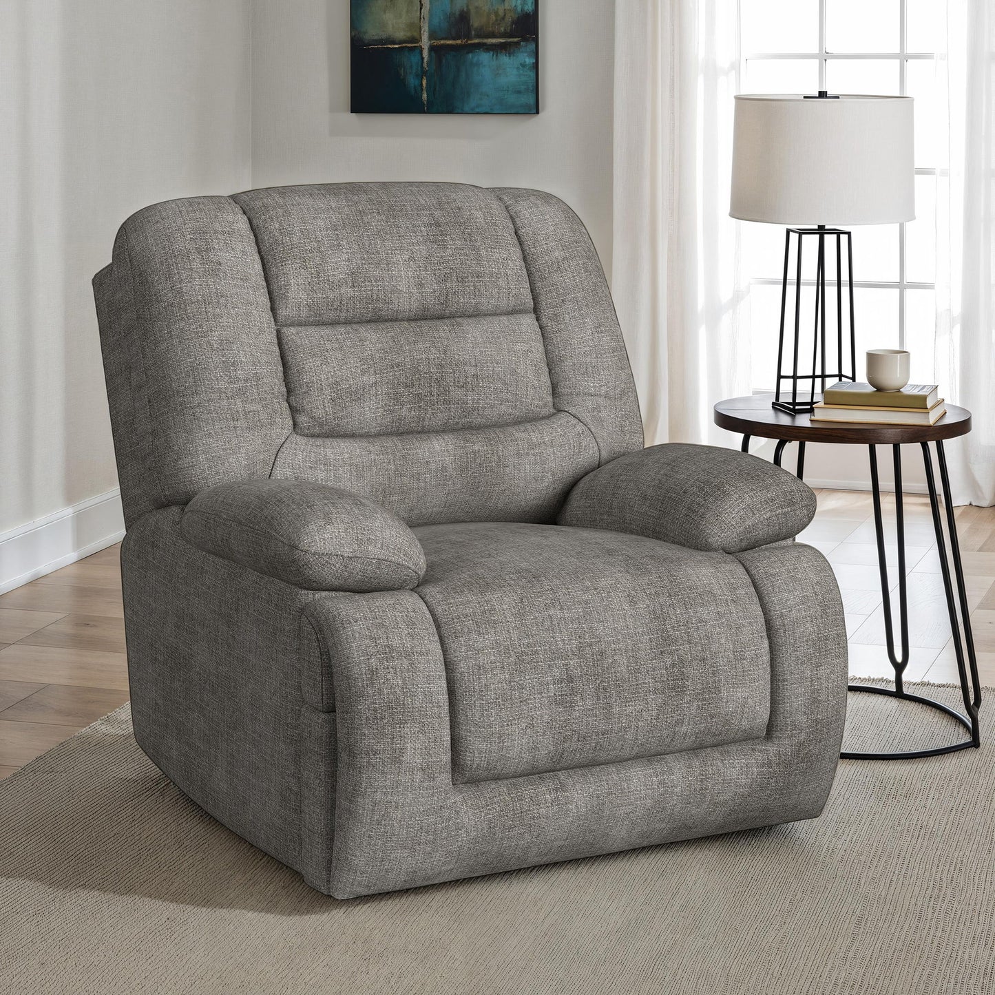 Odessa - P3 Recliner With Heat Massage, Zero Gravity, Memory Foam - Amount Gray