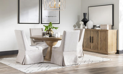 Torrance - Complete Round Dining Table - Aged Driftwood