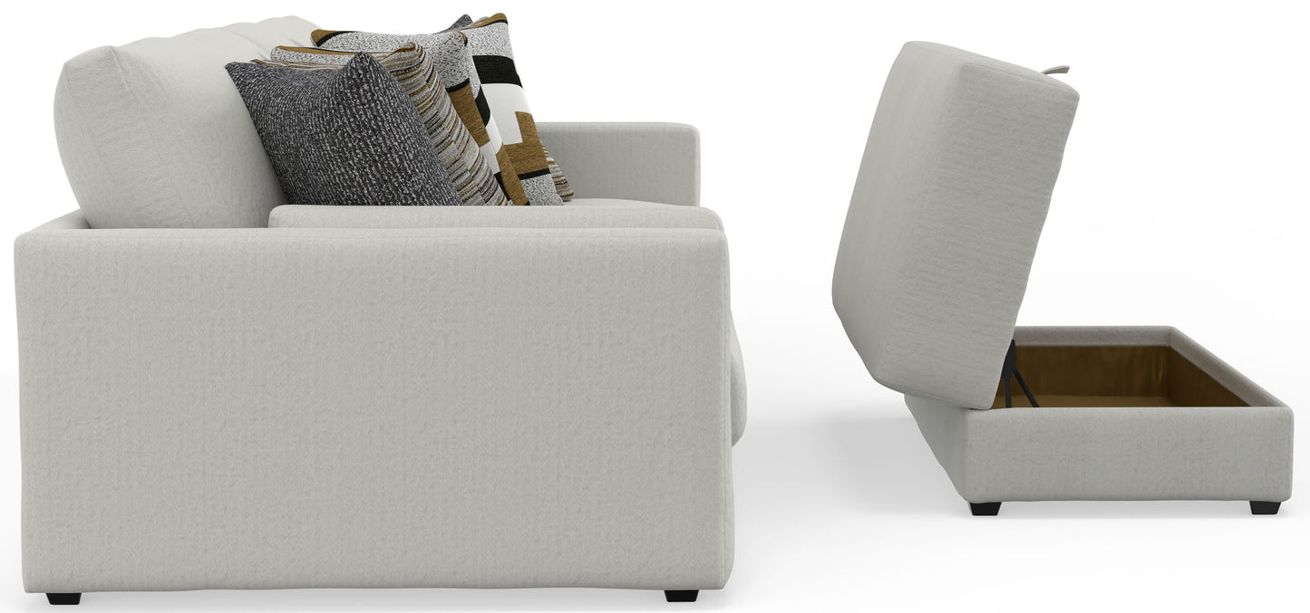 Trevor - Extra Deep Oversized Sofa With Included Storage Cocktail Ottoman