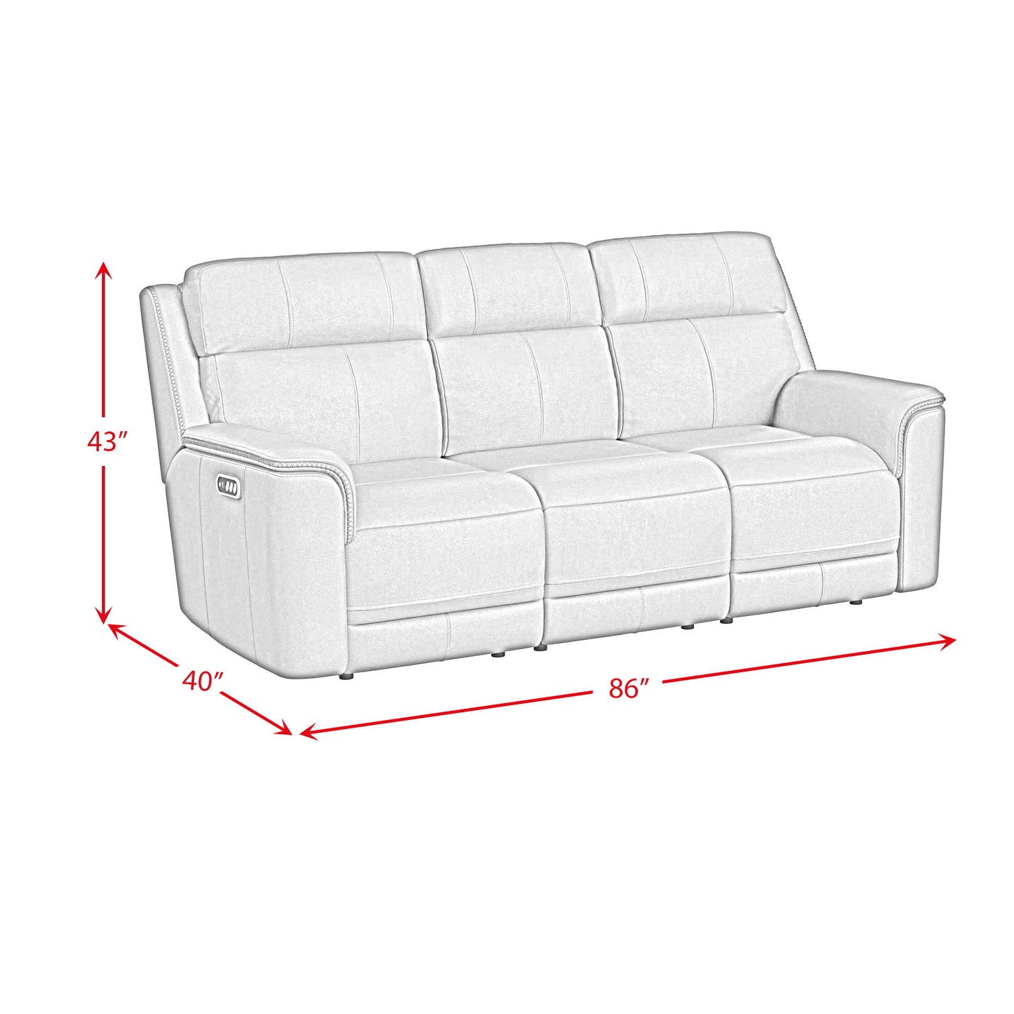 Mustang Power Motion Sofa with DDT; Wireless Charger; Power Headrest and Lumbar in Aline Butternut
