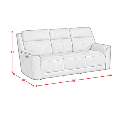 Mustang Power Motion Sofa with DDT; Wireless Charger; Power Headrest and Lumbar in Aline Butternut