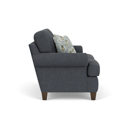 Moxy - Fabric Loveseat, T-Shaped Seat Cushion, Curved Sock Arms