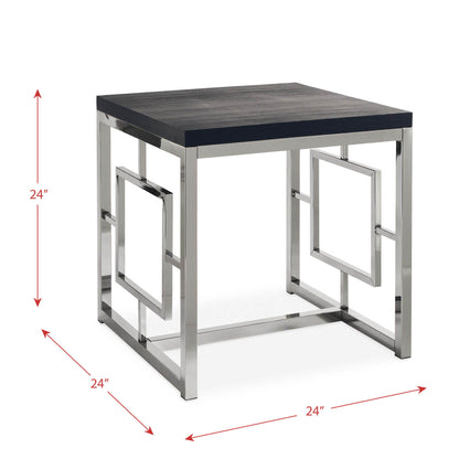 Ezra - End Table - Chrome - 24"