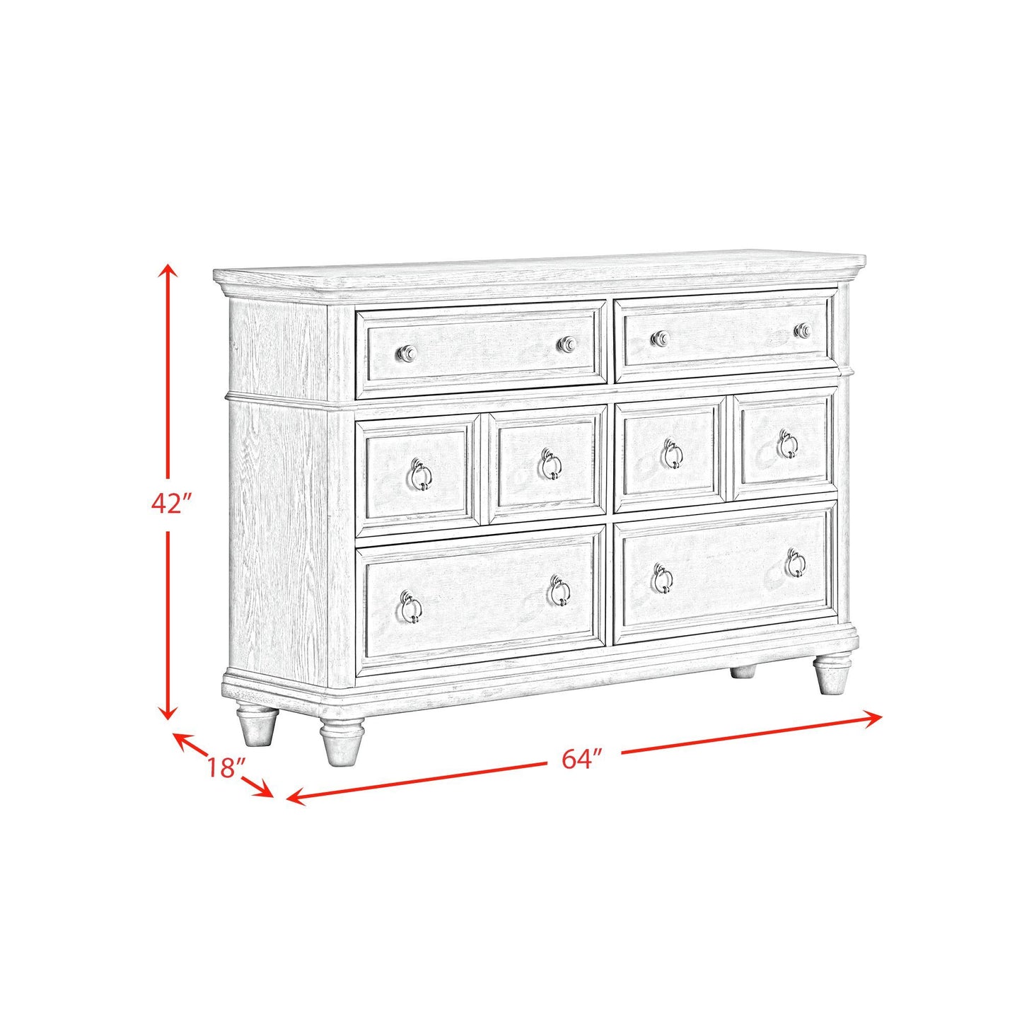 Whit-Ash - 6-Drawer Dresser