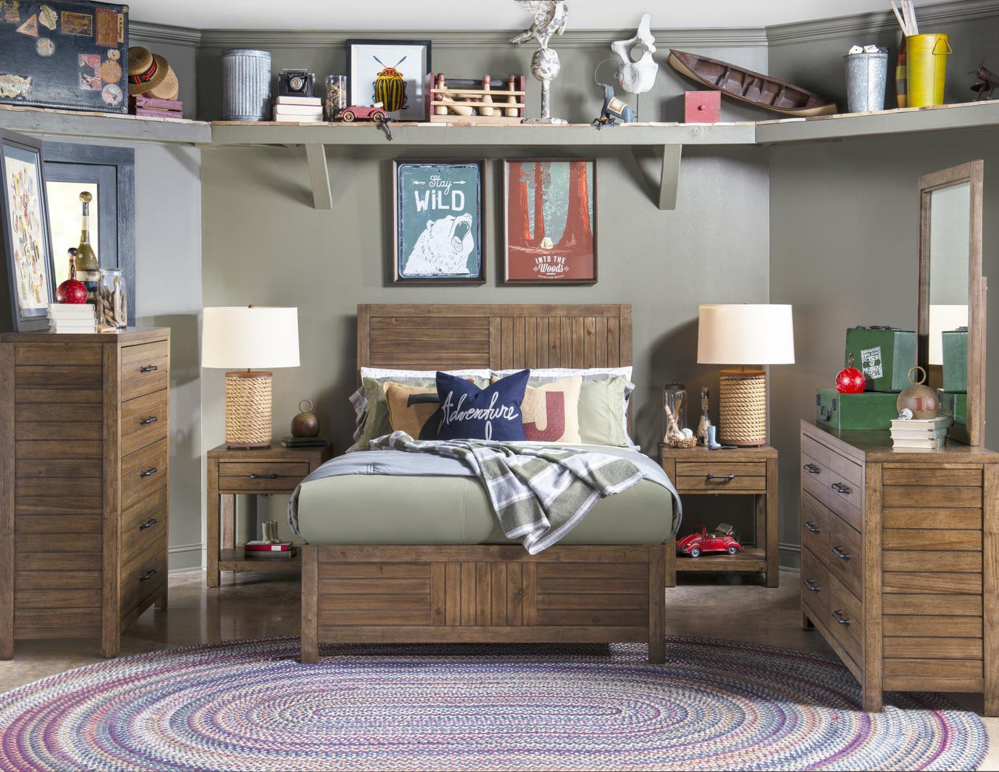 Summer Camp - Panel Headboard - Twin - Tree Brown