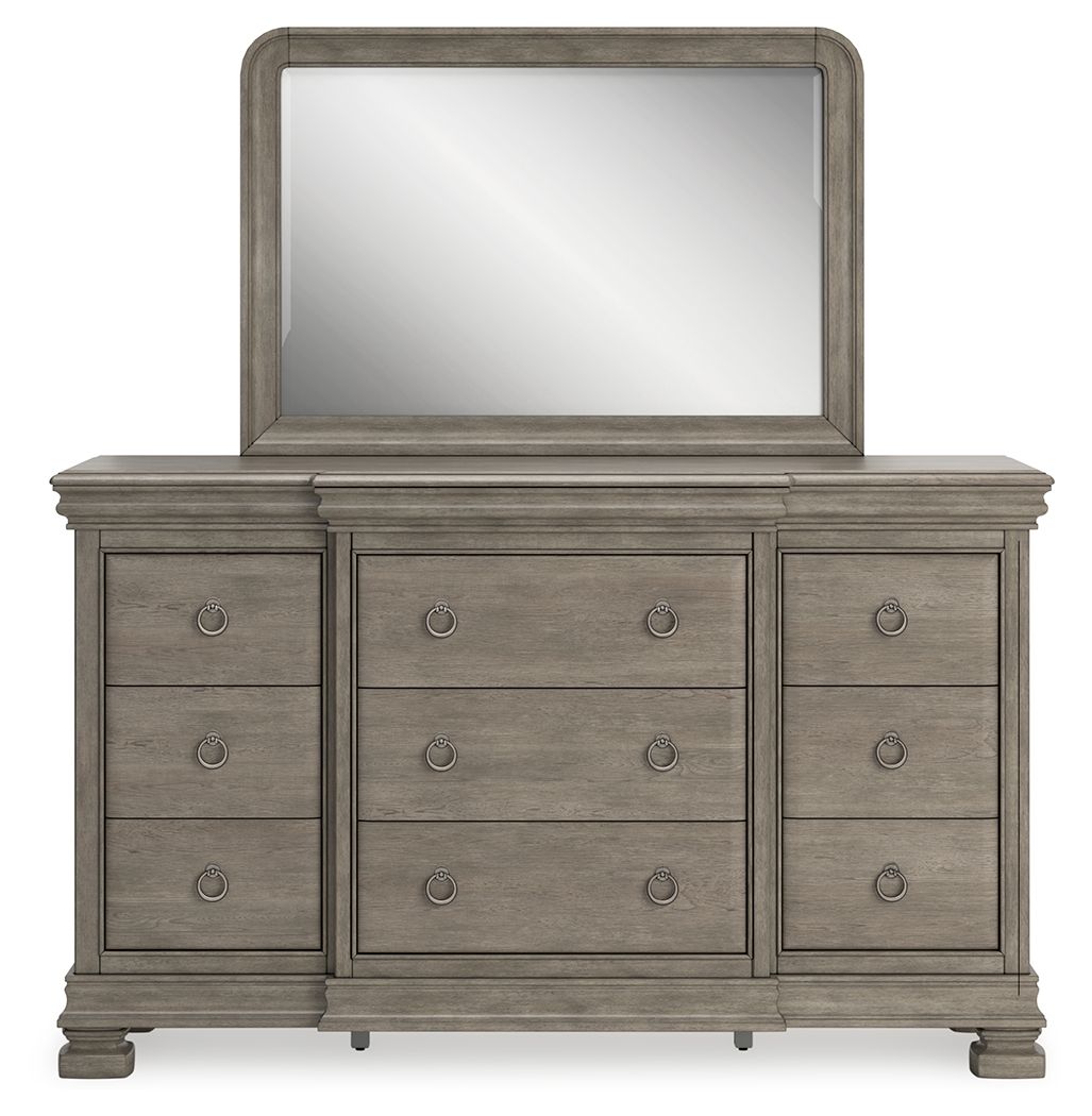 Lexorne - Dresser And Mirror - Gray
