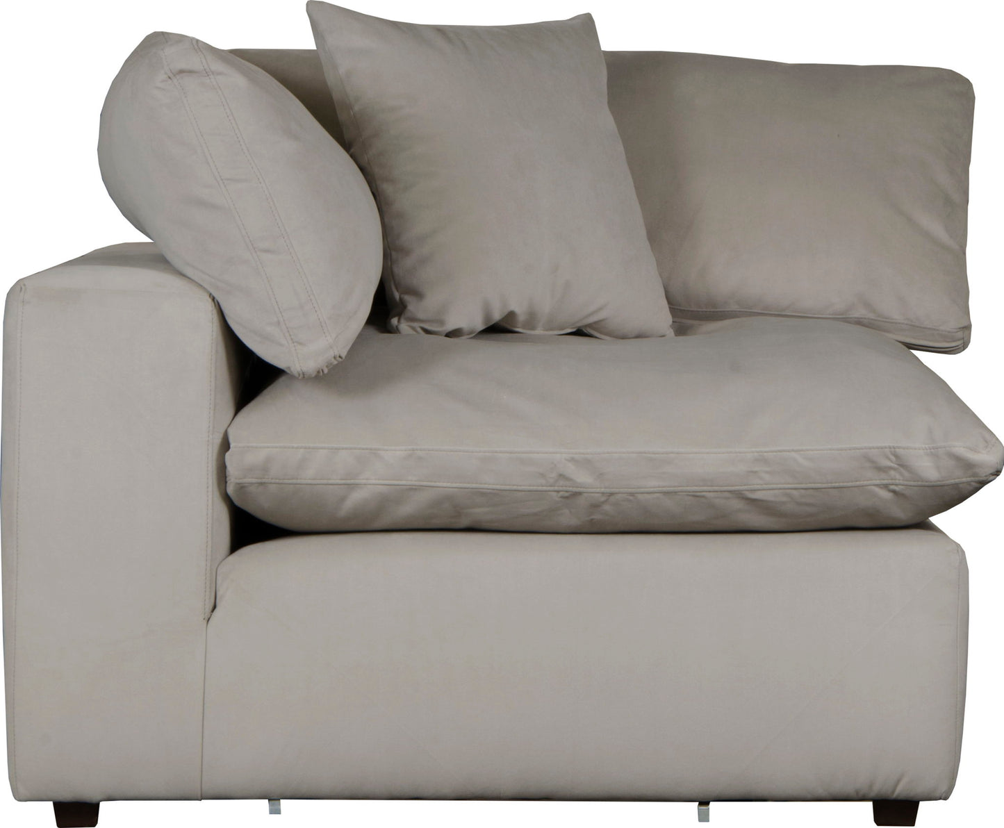 Posh - 5 Piece Modular Sectional With 1 Armless, 2 Corners, 1 Cocktail Ottoman, 1 Console - Dove