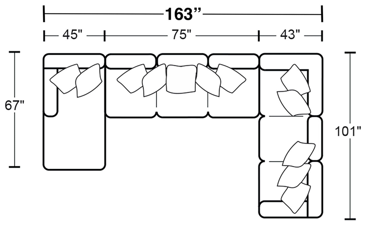 Denali - Italian Leather Match Sectional