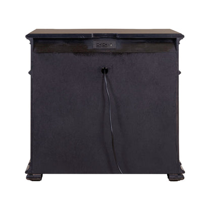 Providence Park - Bedside Chest With Charging Station - Chateau Brown