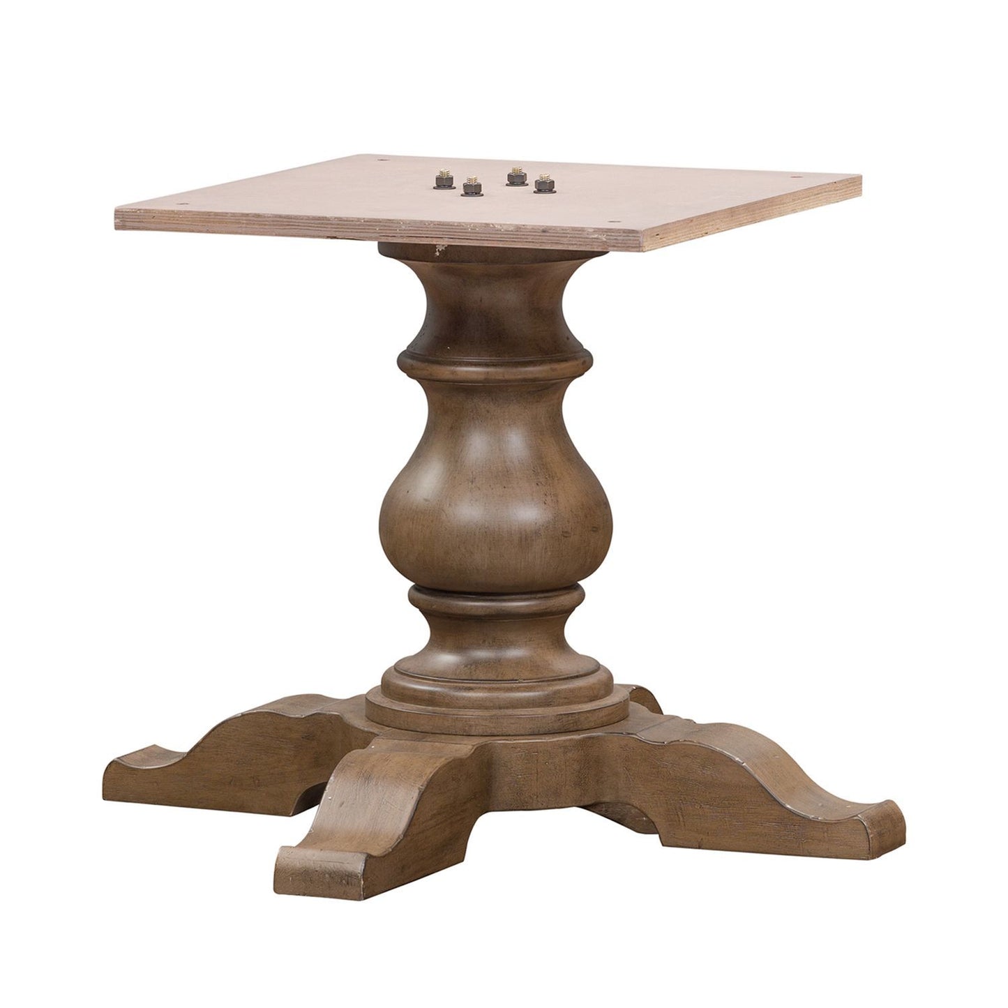 Americana Farmhouse - 5 Piece Pedestal Table Set (Upholstered Shelter Side Chairs) - Light Brown