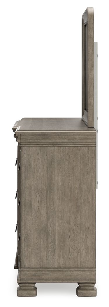Lexorne - Dresser And Mirror - Gray