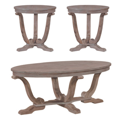 Graystone Mill - 3 Piece Table Set (1 Cocktail 2 End Tables) - Light Brown