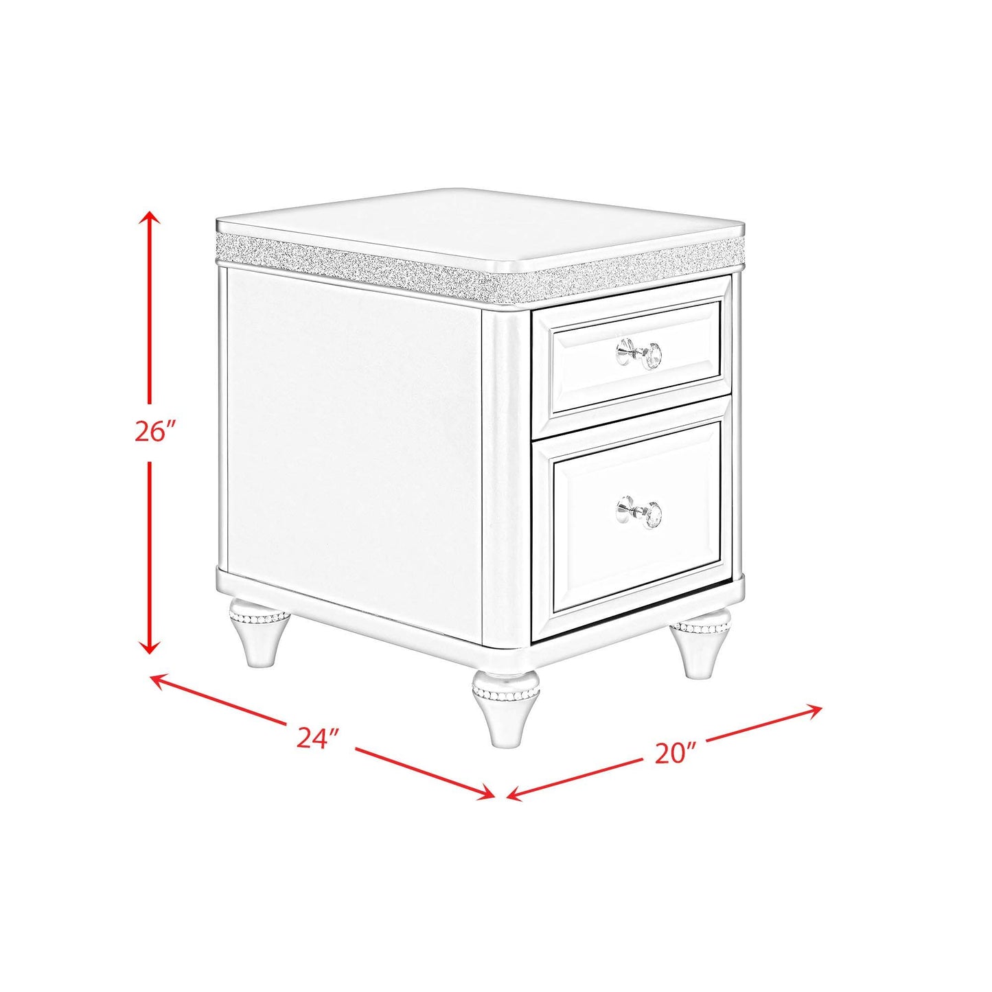 Avril - Chairside Table With Power/USB - Silver