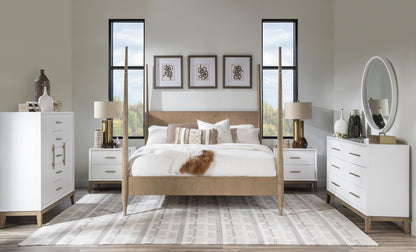 Melrose - Poster Rails California King - Cloud White And Desert Oak