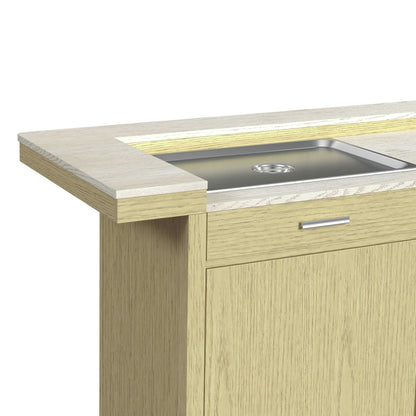 Cambrie - Bar Table With LED - Off-White And Natural