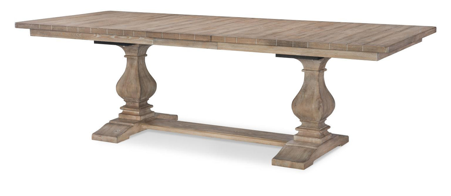 Monteverdi - Complete Rectangular Trestle Table - Sun-Bleached Cypress